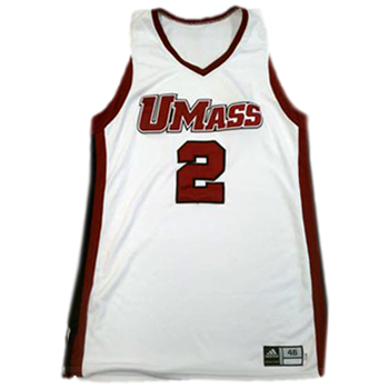 UMass Basketball Adidas White No. 2 Game-Worn Jersey - Brandon Thomas