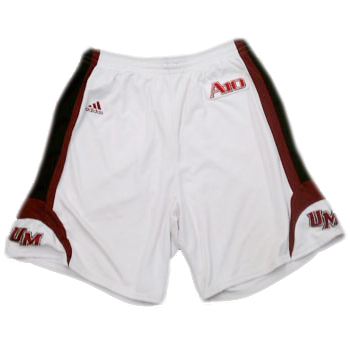 UMass Basketball Adidas White Game-Worn Shorts Size 42